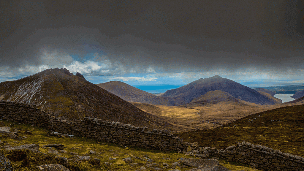 A storm passes over the Mourne Mountains. Image by Cormac McGrady
