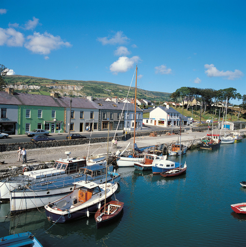 Largy Coastal Apartments - boats moored at Carnlough Harbour