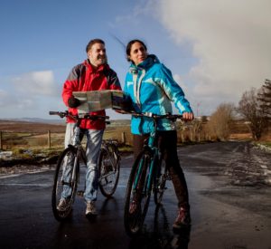 Touring cyclists using the routes around the Sperrin Mountain range - Cycle Sperrins