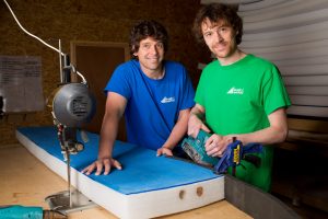 Ricky Martin, left, and his brother Chris, right, owners of The Skunkworks Surfboard Co - JJ-5345