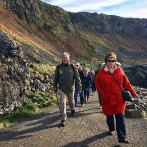 Mark Rodgers of Dalriada Kingdom Tours leading a walk at the Giant's Causeway