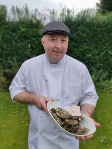Chef Rob Curley of the Slemish Market Supper Club showing the oysters he will be using for the World Championships