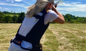 Louise Smylie who shoots for the NI Skeet Team in action clay pigeon shooting